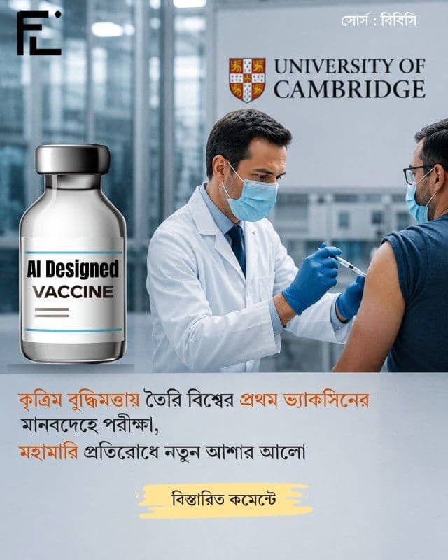 কৃত্রিম বুদ্ধিমত্তায় তৈরি বিশ্বের প্রথম ভ্যাকসিনের মানবদেহে পরীক্ষা, মহামারি প্রতিরোধে নতুন আশার আলো