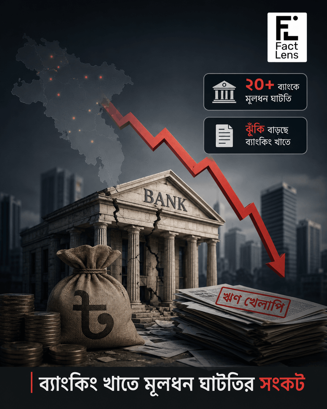 বাংলাদেশের ২০টি ব্যাংকে মূলধন ঘাটতি: ব্যাংকিং খাতে বাড়ছে ঝুঁকির চাপ