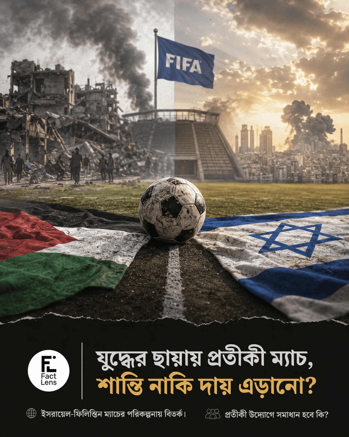 ইজরায়েলি গণহত্যার মধ্যেই ফিফার ইসরায়েল-ফিলিস্তিন ম্যাচ আয়োজন ঘিরে বিতর্ক।
