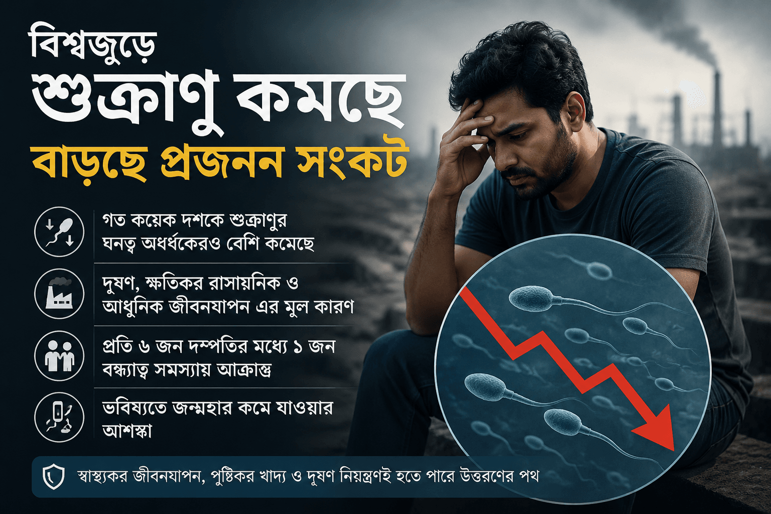 বিশ্বজুড়ে পুরুষের প্রজননক্ষমতা কমছে: মানবসভ্যতার ভবিষ্যৎ নিয়ে গভীর উদ্বেগ