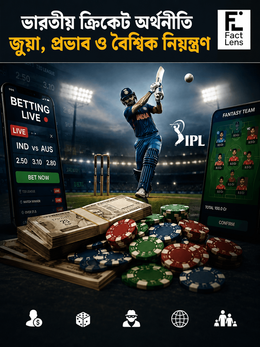 ভারতীয় ক্রিকেট অর্থনীতি, জুয়া সংস্কৃতি ও বৈশ্বিক প্রভাব: খেলাধুলা থেকে বহুবিলিয়ন বাণিজ্যিক ক্ষমতার রূপান্তর