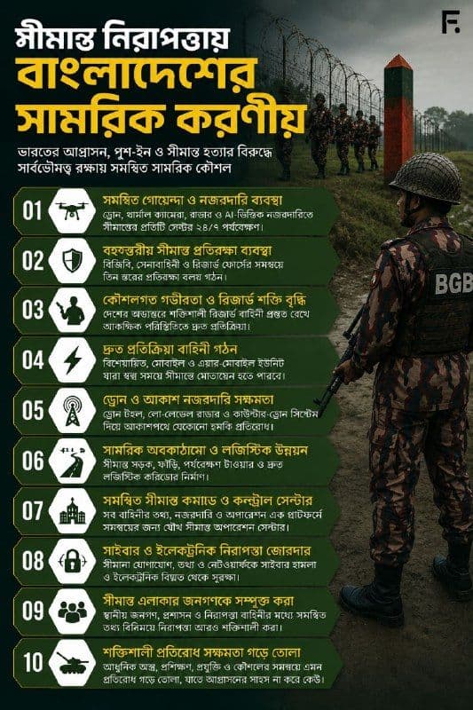 সীমান্ত নিরাপত্তায় বাংলাদেশের সামরিক করণীয়