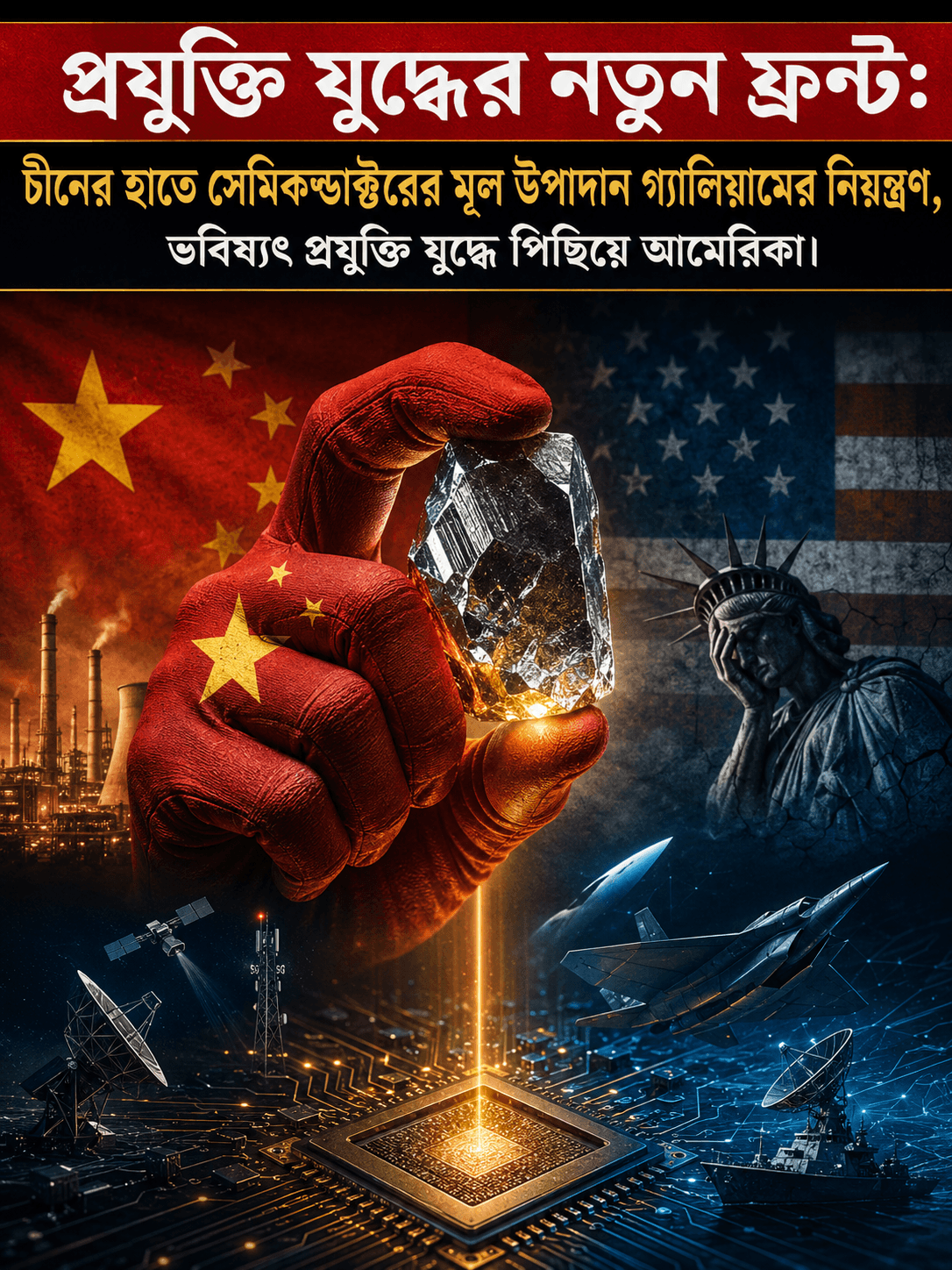 চীনের গ্যালিয়াম নিয়ন্ত্রণ ও বৈশ্বিক প্রযুক্তি যুদ্ধে শক্তির নতুন ভারসাম্য