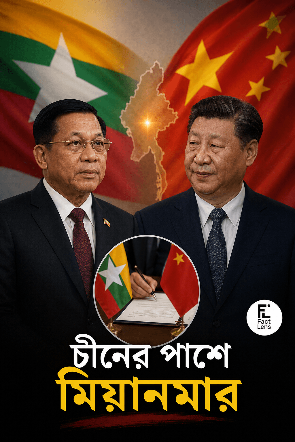 চীনের দৃঢ় সমর্থন পেল মিয়ানমারের প্রেসিডেন্ট মিন অং হ্লাইং; ১৮টি সহযোগিতা চুক্তি সই।