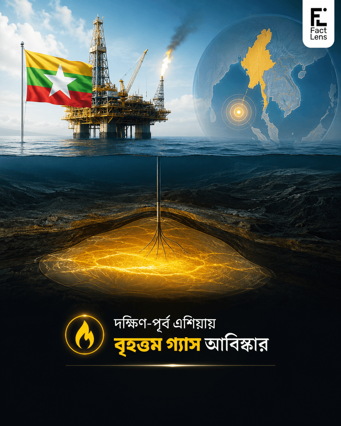 মিয়ানমারের বিশাল গ্যাস আবিষ্কারের দাবি
